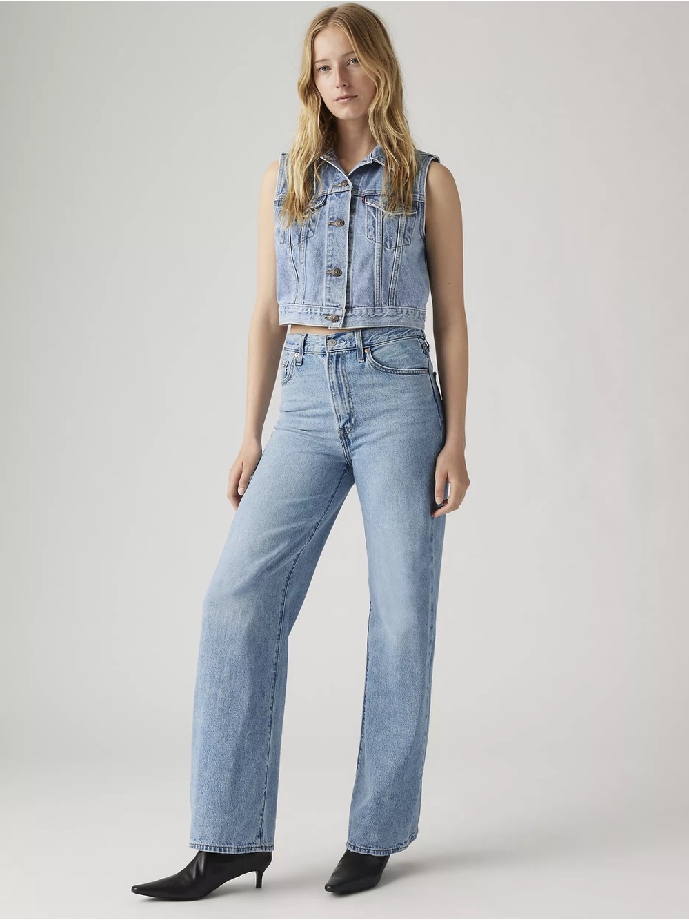 Levis Ribcage Wide Leg Jeans Womens Size 32x30 Light Wash High Rise NWT